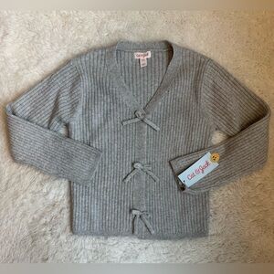 NWT Kids Cat & Jack Ribbed Gray / Silver Cardigan